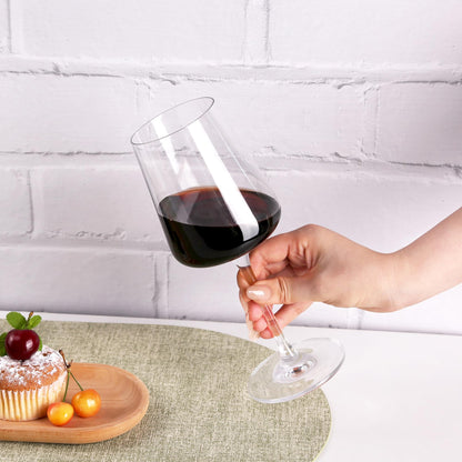 YIBEZ Set of 4 Crystal Red Wine Glasses