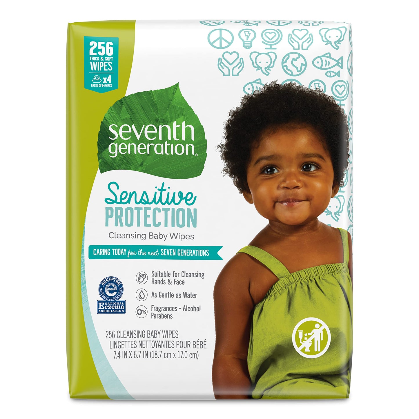Seventh Generation Unscented Baby Wipes 256 Count