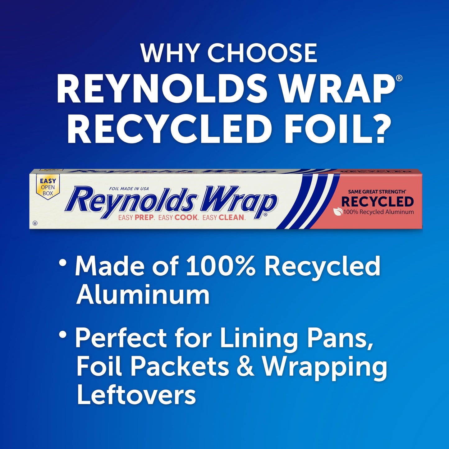 Reynolds Wrap Recycled Aluminum Foil Roll, 200 Sq Ft