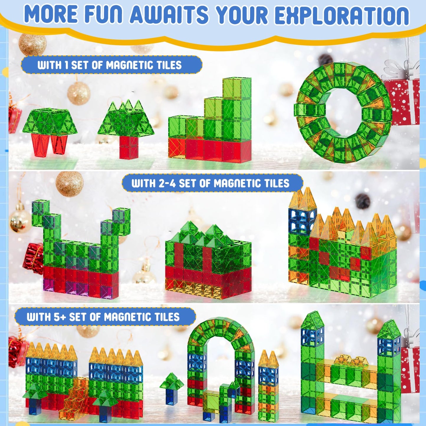 LATI Magnetic Building Tiles for Kids 3-8