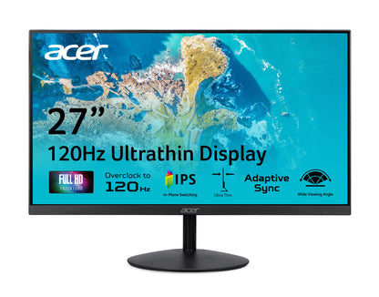 acer SB270 G0bi 27" IPS Full HD (1920 x 1080) Ultra-Thin Zero-Frame Gaming Office Monitor | Adaptive-Sync Support (FreeSync Compatible) | Up to 120Hz Refresh | 1ms (VRB) | Tilt | HDMI & VGA Ports