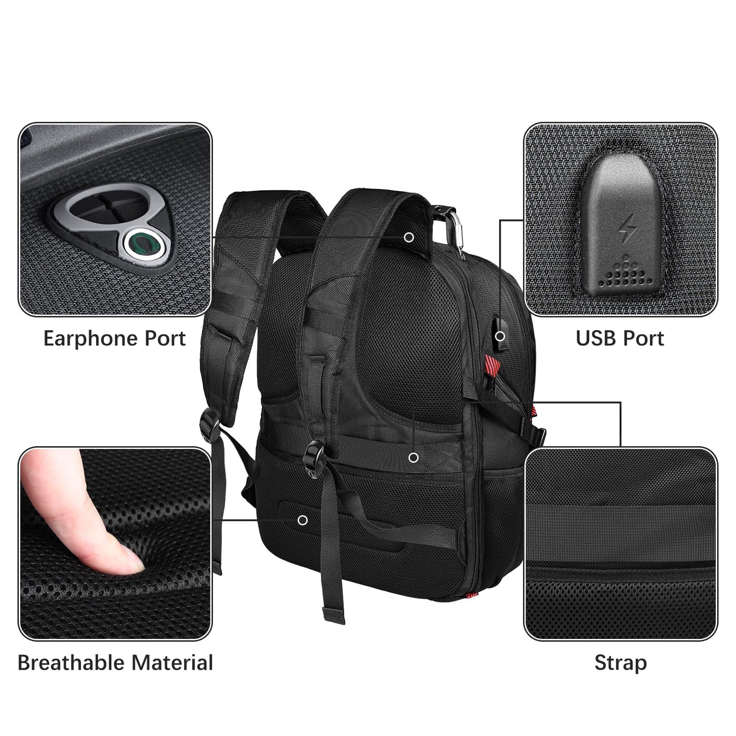 Yamdeg 50L Travel Laptop Backpack, TSA Approved