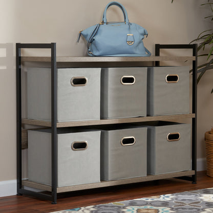 Set of 6 Foldable Storage Bins with Handles