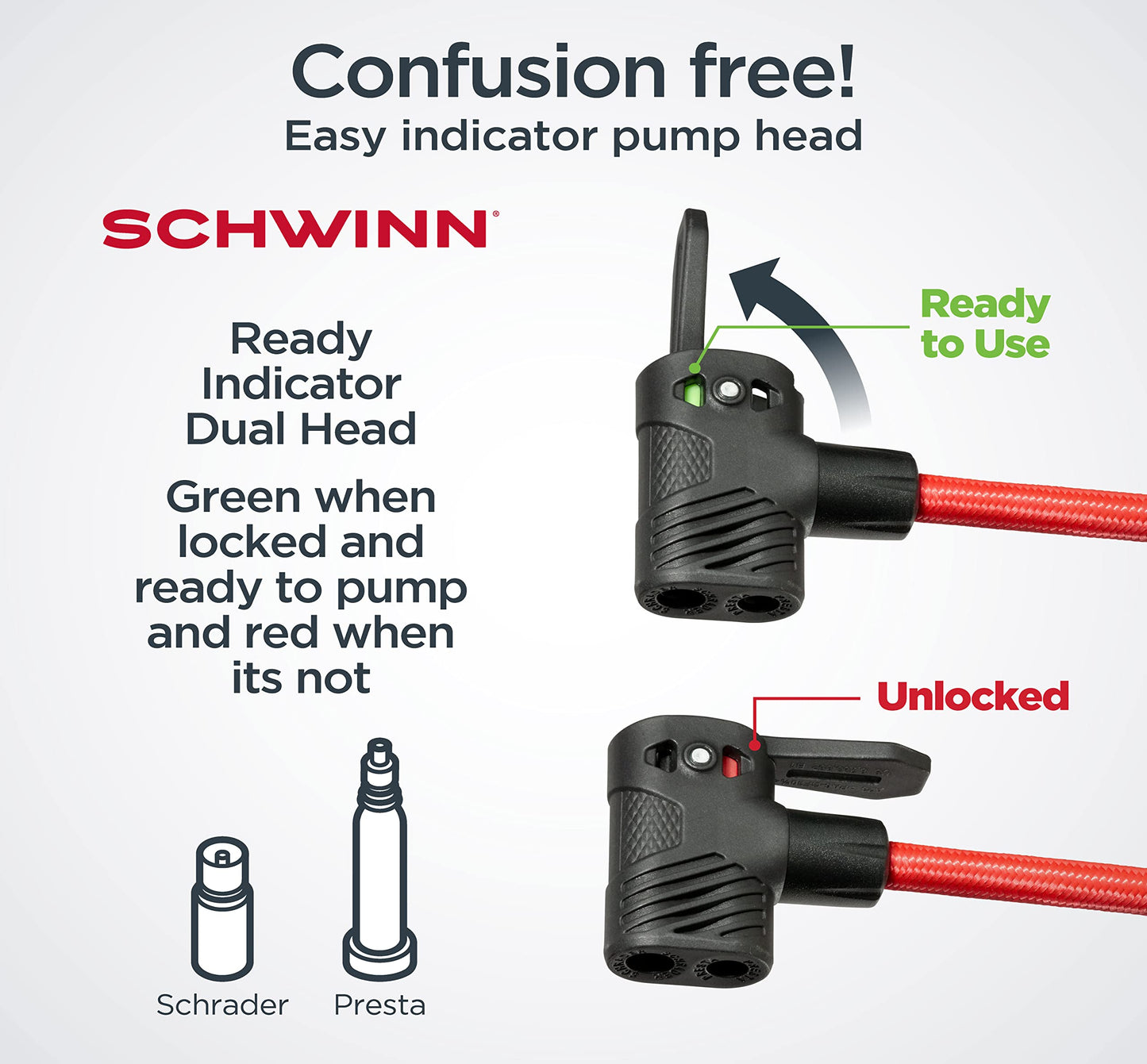 Schwinn Foot Pump with Pressure Gauge, 120 PSI