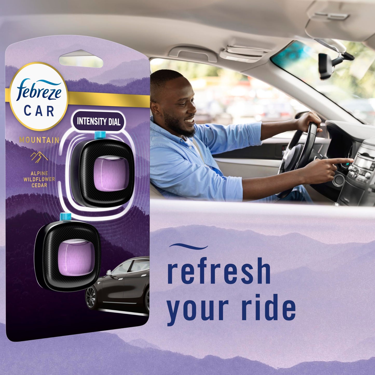 Febreze Car Mountain Scent Air Freshener Vent Clip