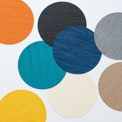 FunWheat Placemats Set of 8 Vinyl Washable Place Mats for Dining Table Durable Plastic Woven Round Table Mats 15 inches Easy to Clean (Round Beige, 8pcs)
