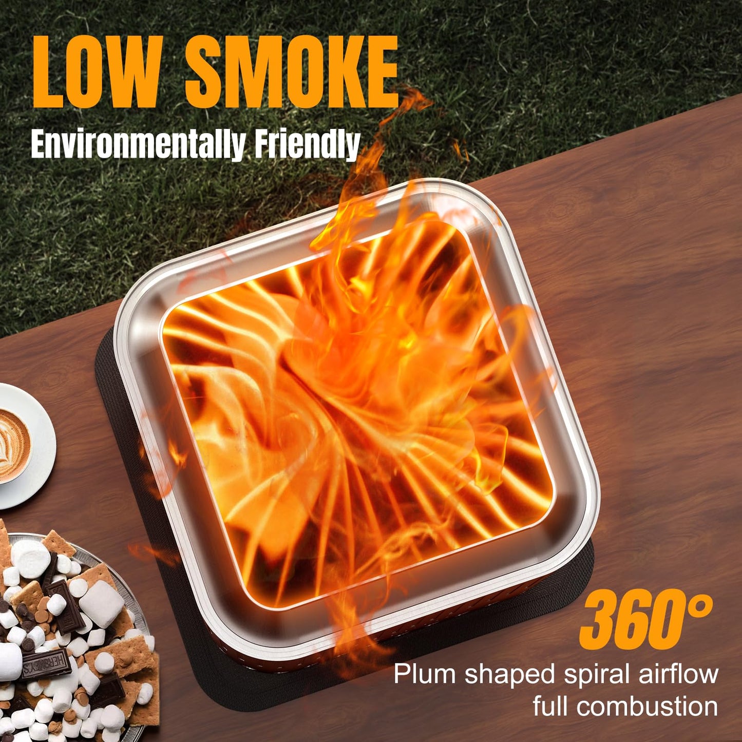 Portable Smokeless Fire Pit for Outdoor Camping