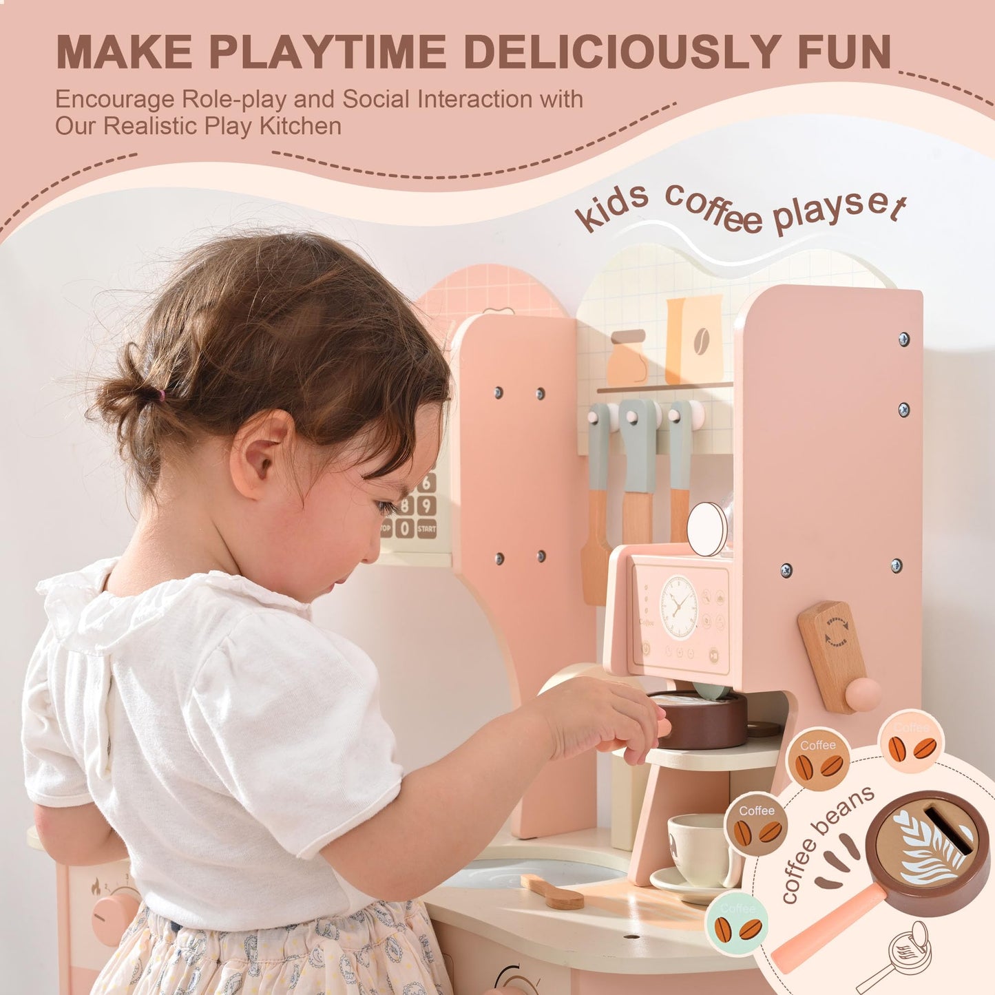 Wooden Play Kitchen Set for Kids by OLLIKIVI