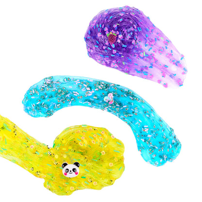 9 Pack Clear Crystal Slime kit, Super Soft and Glossy Jelly Crunchy Slime, DIY Jelly Cube Slime Party Stress Relief Toys for Girls and Boys