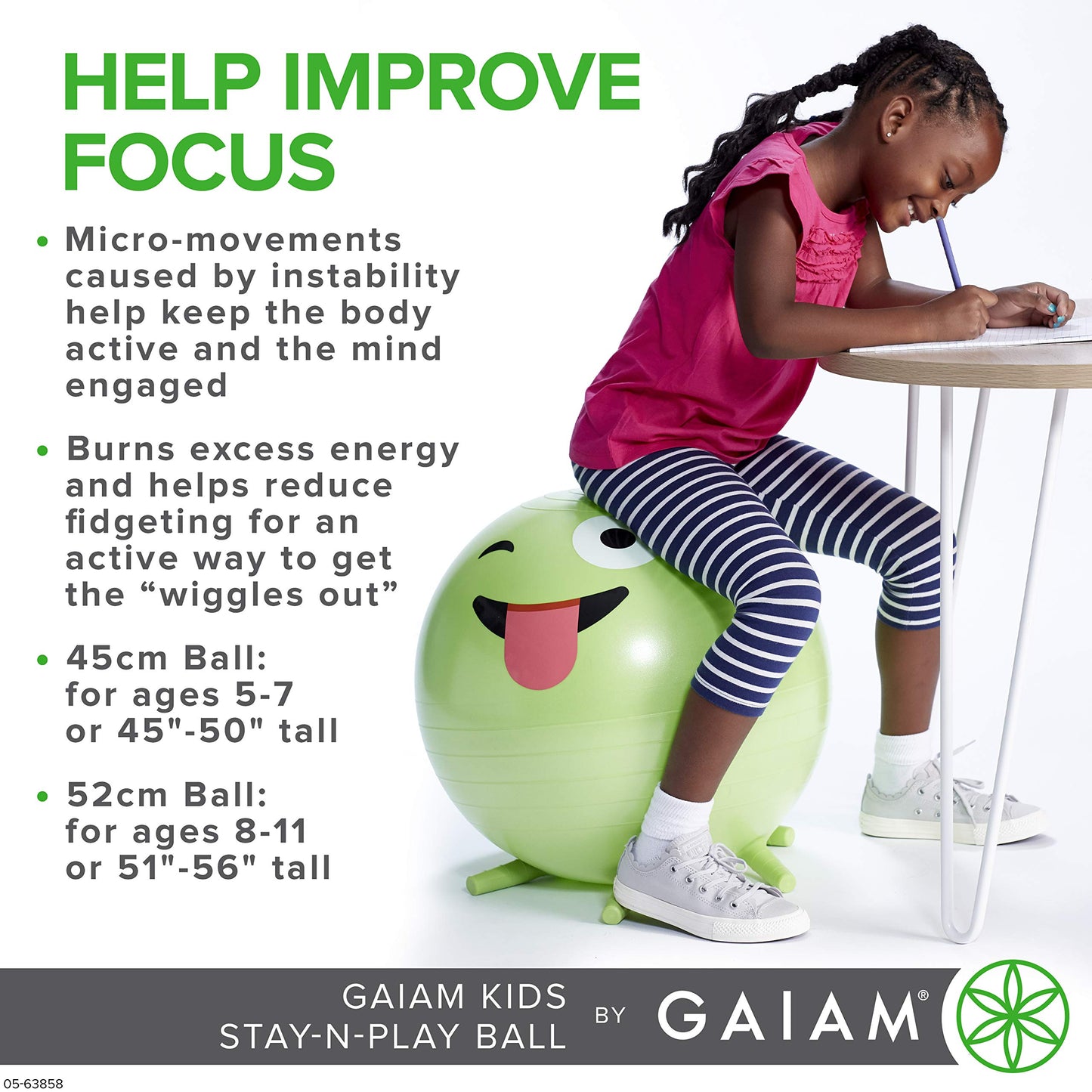 Gaiam Kids Balance Ball Chair for Active Seating