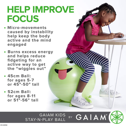 Gaiam Kids Balance Ball Chair for Active Seating