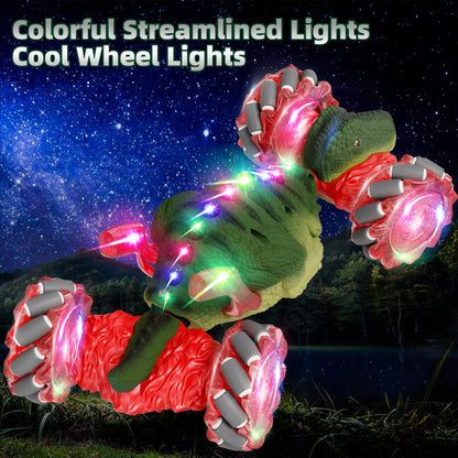 5 Dinosaur Remote Control Cars with Sounds & Lights