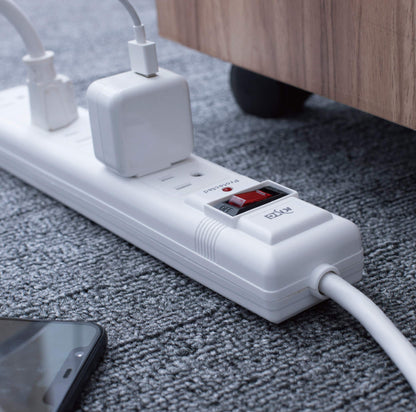 KMC 6-Outlet Surge Protector Power Strip, 2-Pack