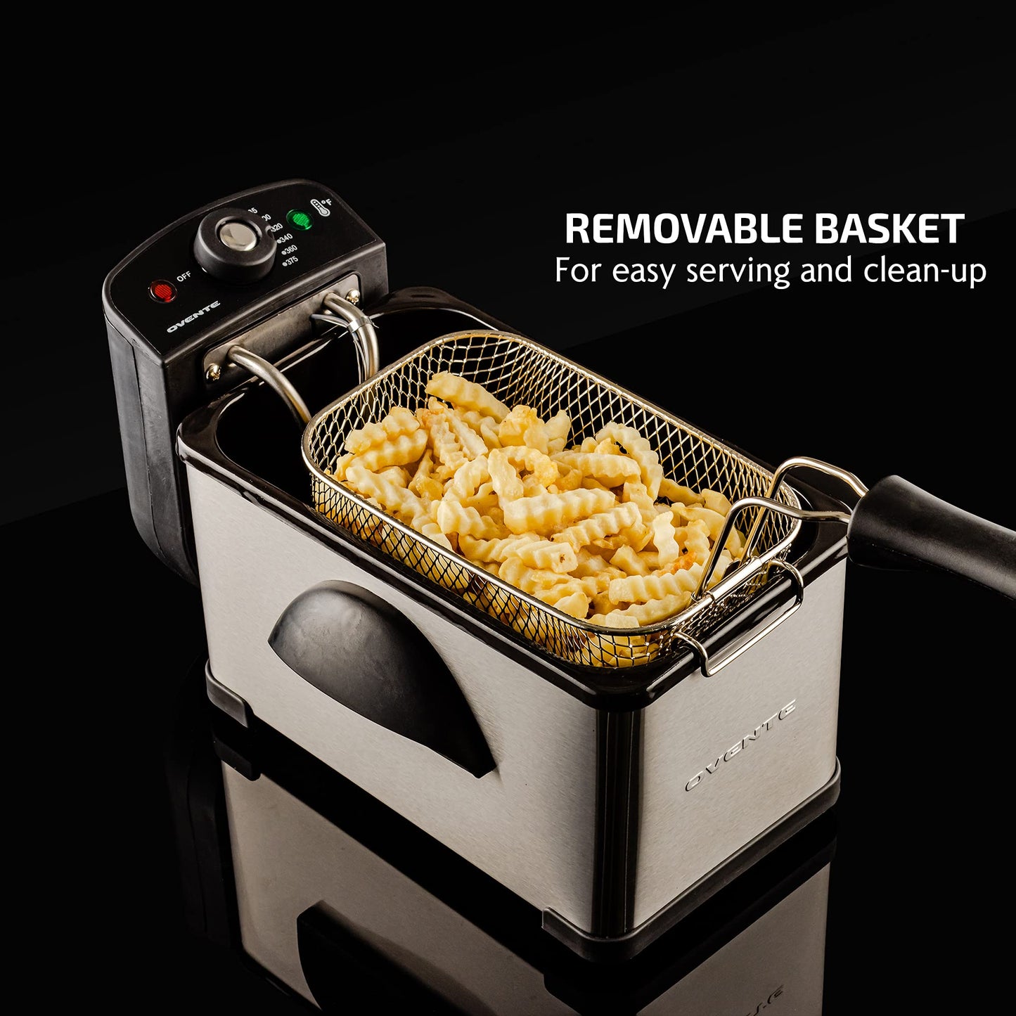 OVENTE 2L Electric Deep Fryer with Filter