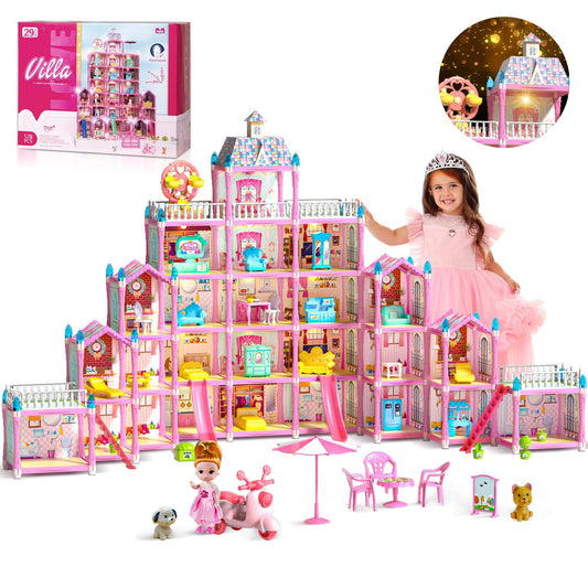 KLADNDER 5-Story Dollhouse with 29 Rooms