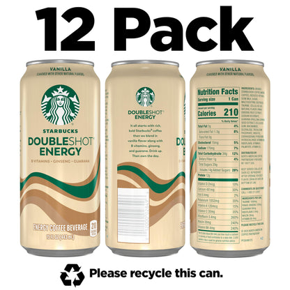 12 Pack Starbucks Doubleshot Energy Coffee Drinks