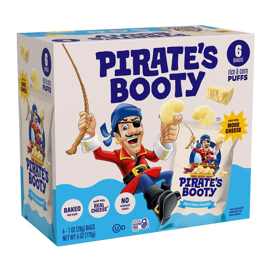 6 Pack Pirate's Booty Aged White Cheddar Puffs (OU-D)