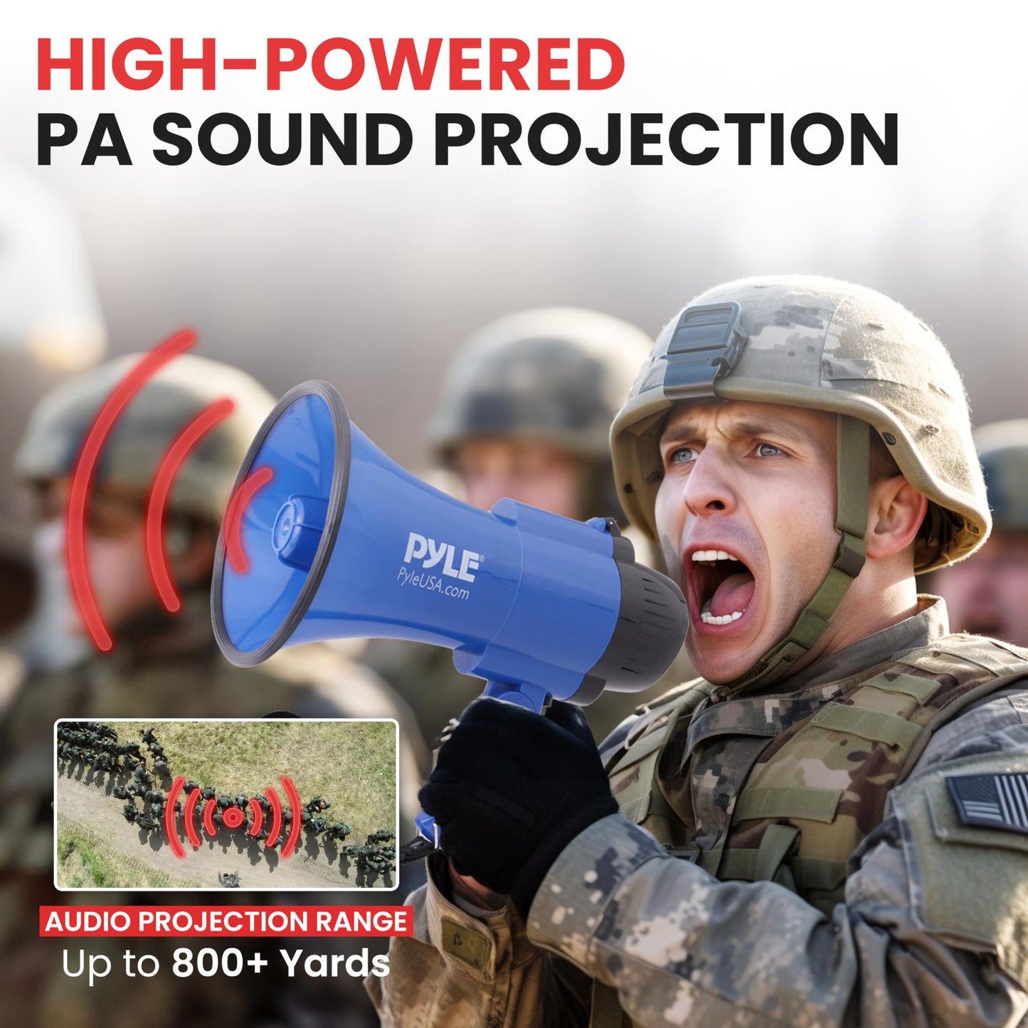 Pyle 30 Watt Battery-Operated Megaphone with Siren