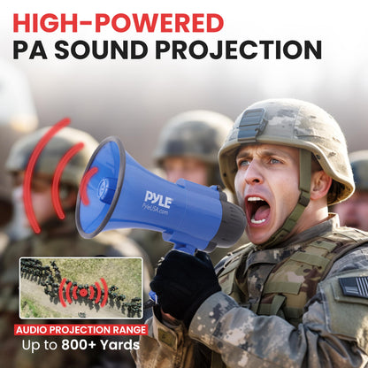 Pyle 30 Watt Battery-Operated Megaphone with Siren