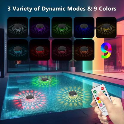 2 Pack Solar Floating Pool Lights with Remote