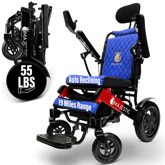 MALISA Electric Wheelchair, 19 Miles Long Range Power Wheelchair for Adults, Auto Reclining Backrest, Dual Battery Foldable Motorized Wheel Chair, Lightweight All Terrain Wheelchairs