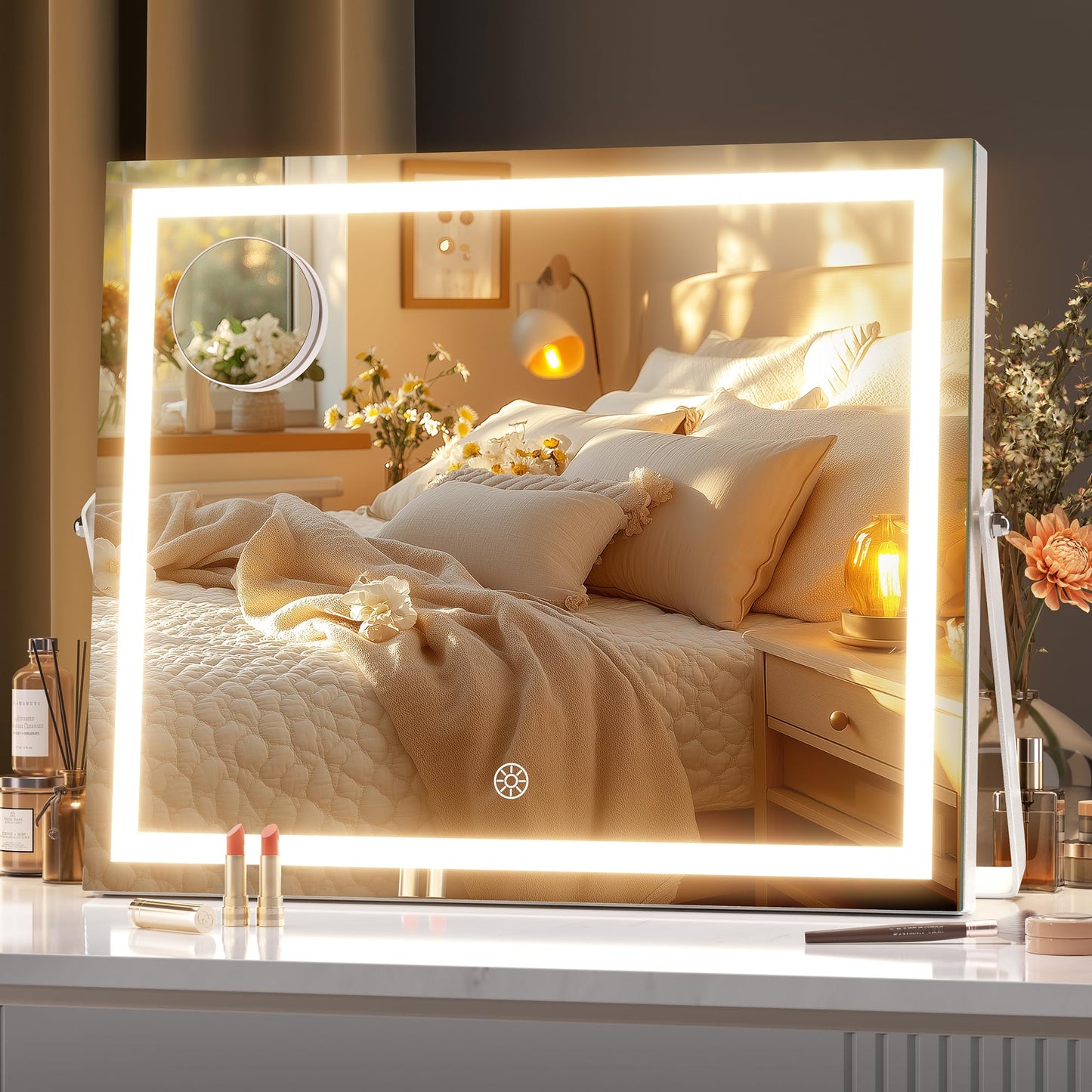 Hasipu LED Makeup Mirror with 10X Magnification