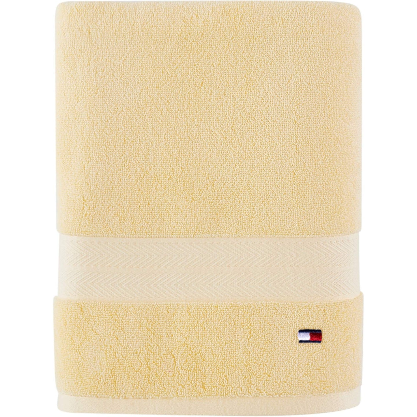Tommy Hilfiger Modern American Solid Bath Towel, 30 X 54 Inches, 100% Cotton 574 GSM (Sunshine)