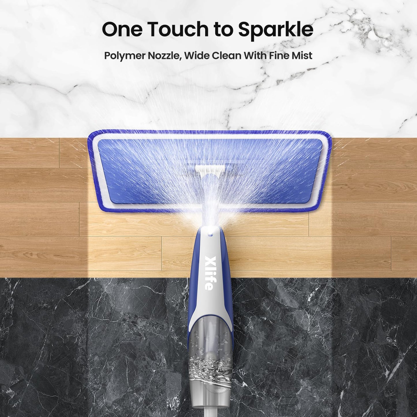 Spray Mop with Refillable Bottle and Microfiber Pads