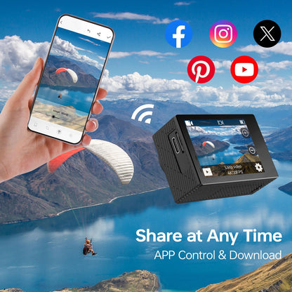5K Waterproof Action Camera with EIS & Remote
