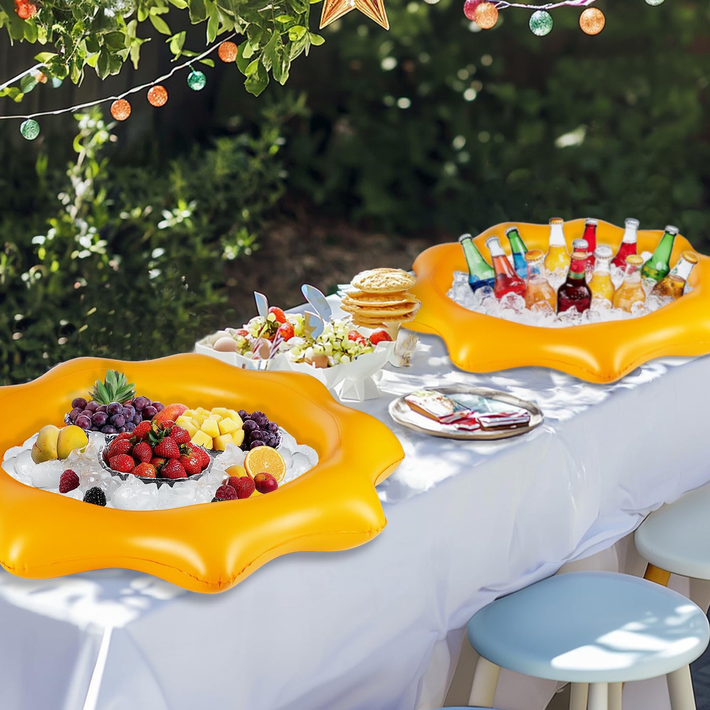 2-Pack Inflatable Serving Bars for Pool Parties