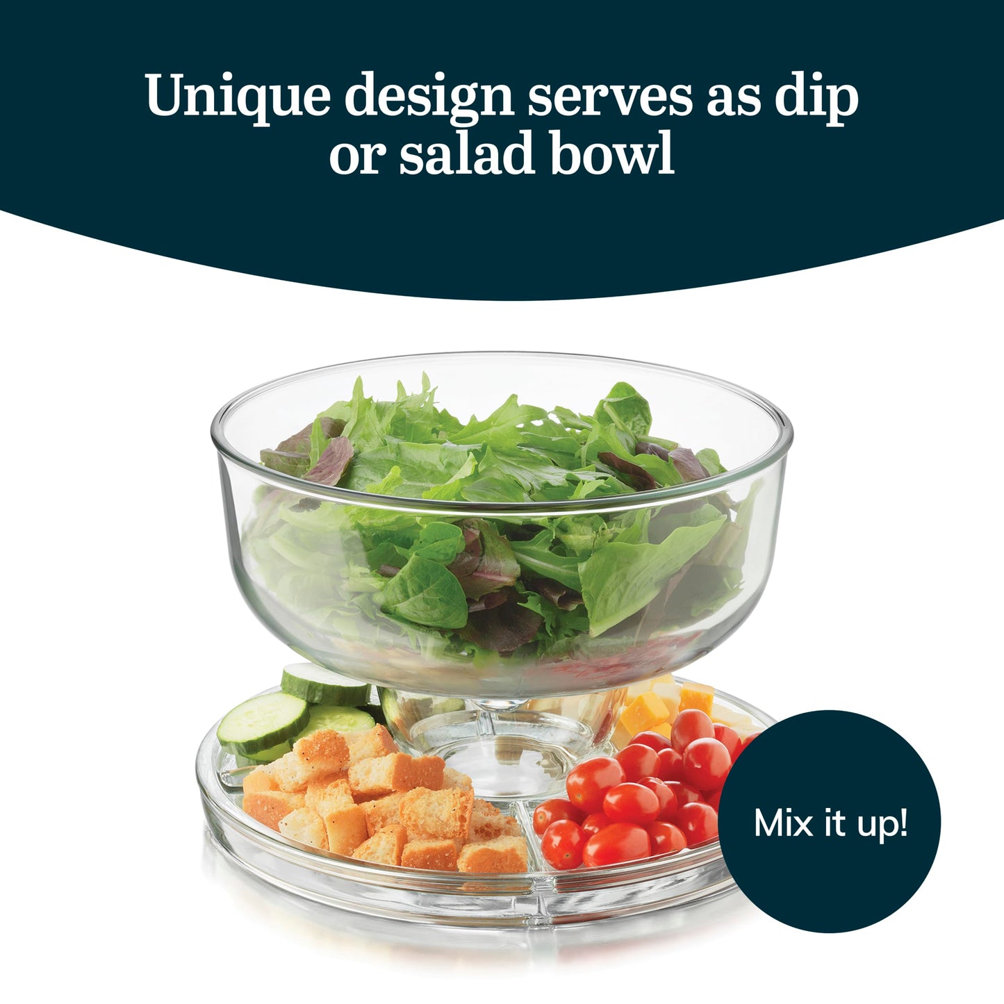 Libbey 6-in-1 Multiuse Glass Serving Bowl