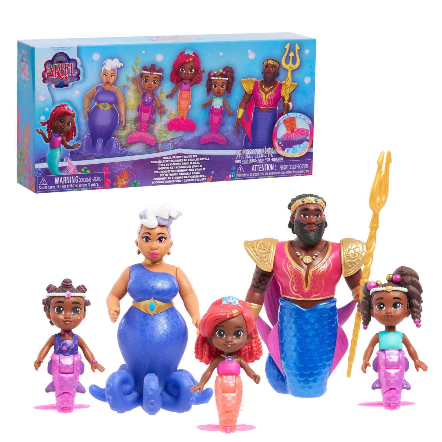 Ariel 6-Piece Color-Change Mermaid Figure Set