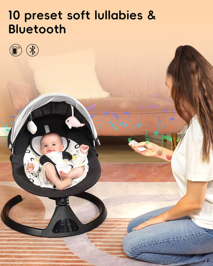 Portable Electric Baby Swing with Bluetooth Music