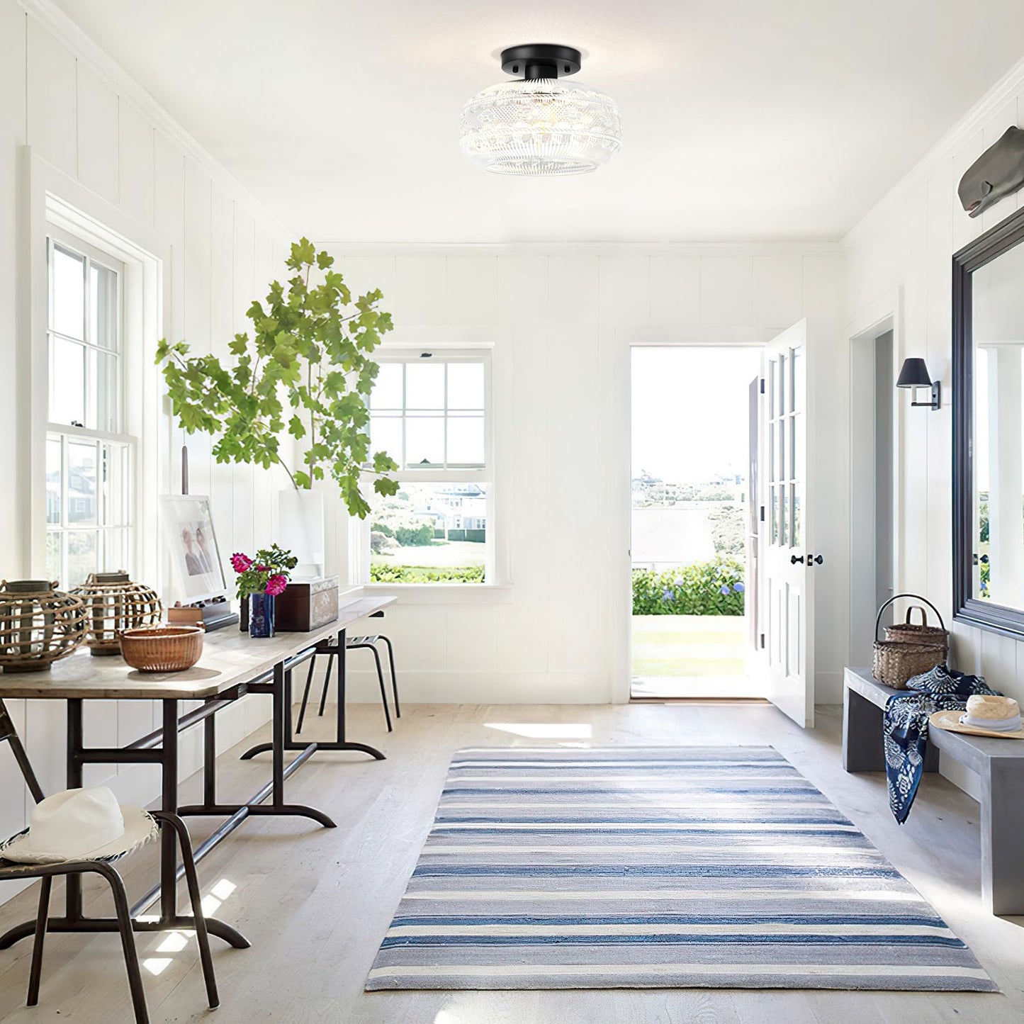 Vintage Flush Mount Ceiling Light Fixture for Home