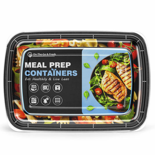 GUANFU Meal Prep Containers Reusable, 20 Pack Extra-Thick Food Storage Containers w/Lids Plastic Bento Box BPA Free Lunch Boxes Disposable Stackable Microwave Dishwasher Freezer Safe(28 oz)