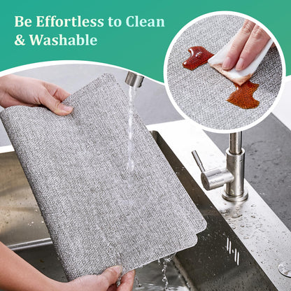 6 Faux Leather Placemats for Dining Table