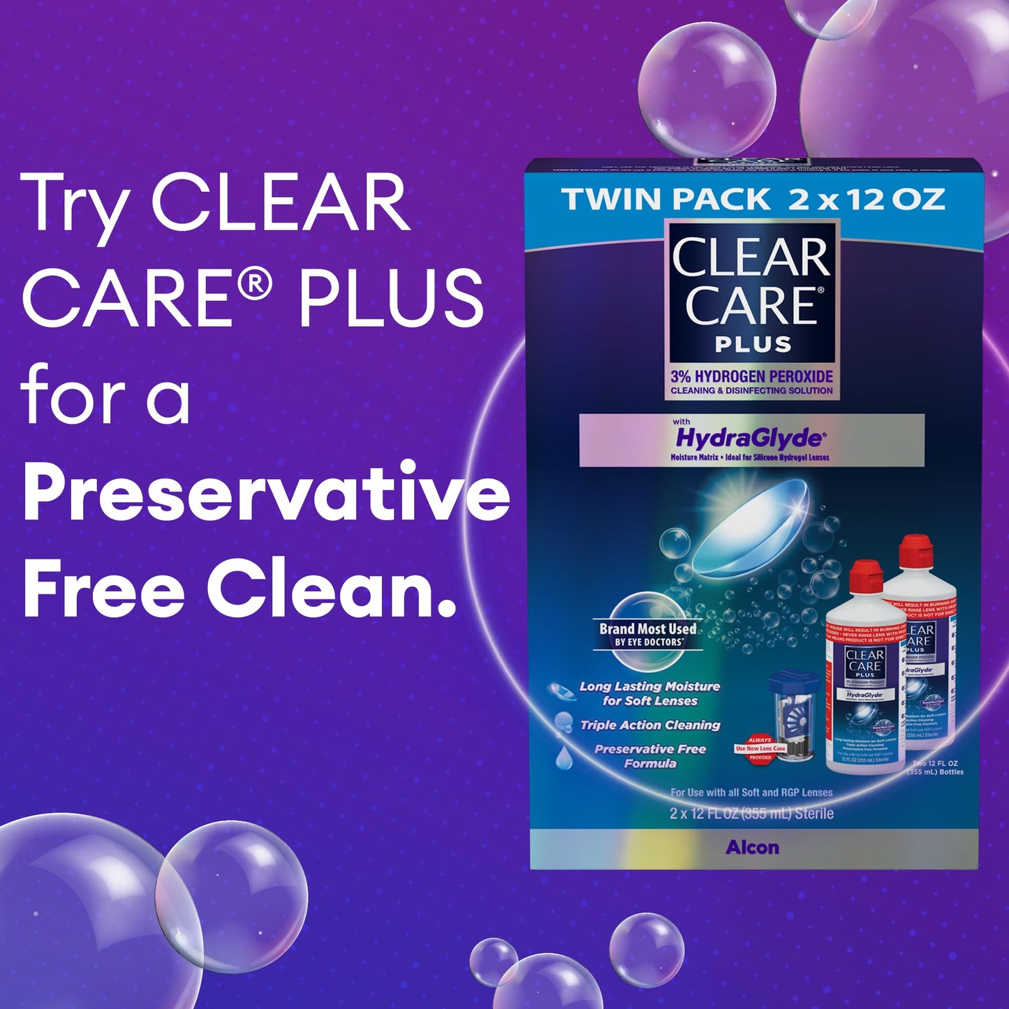 Clear Care Plus Lens Cleaning Solution Twin Pack