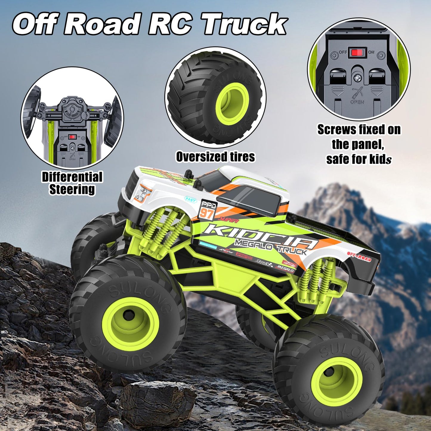 Remote Control Monster Truck for Kids 5-7