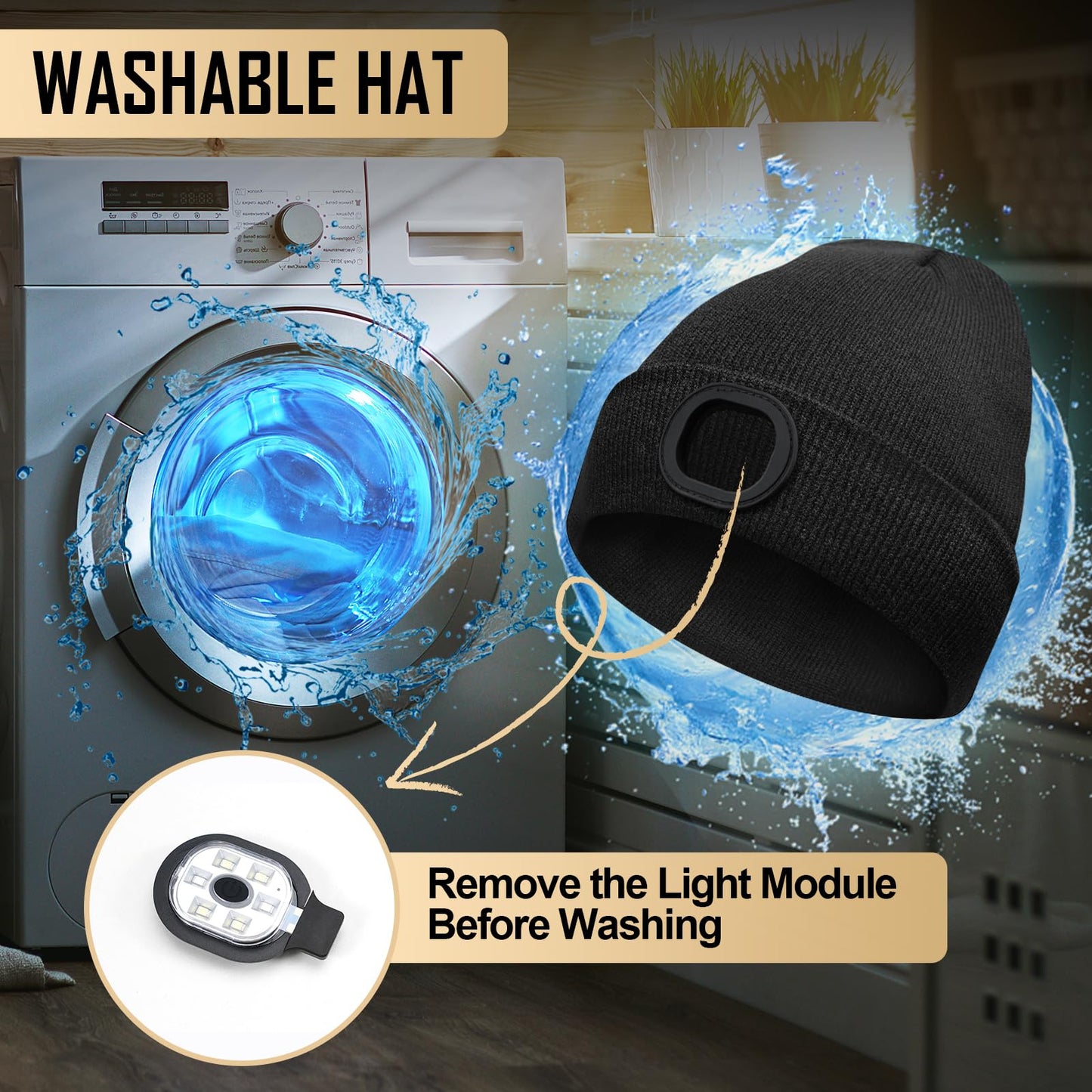 LED Beanie Hat with Light for Men