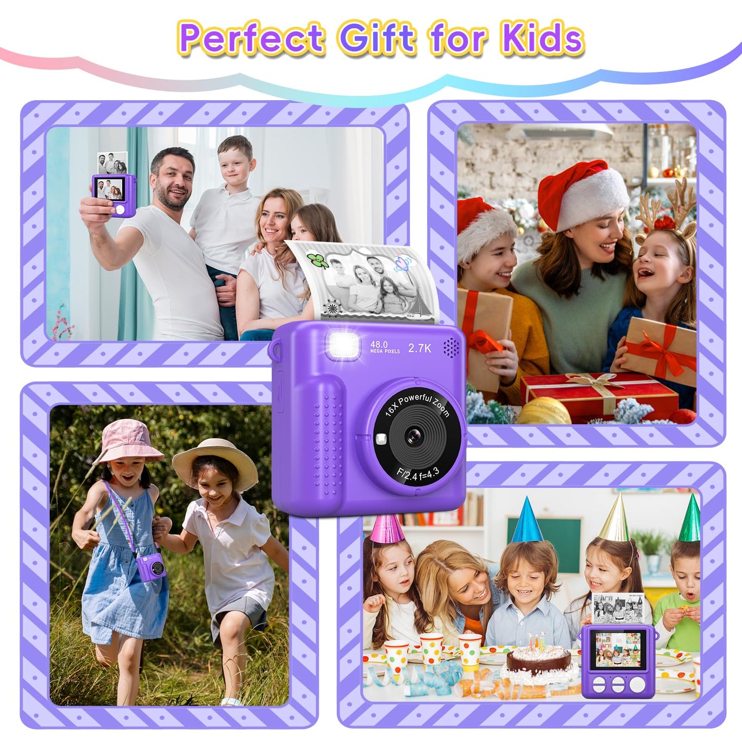 GREENKINDER Kids Instant Print Camera for Ages 3-12