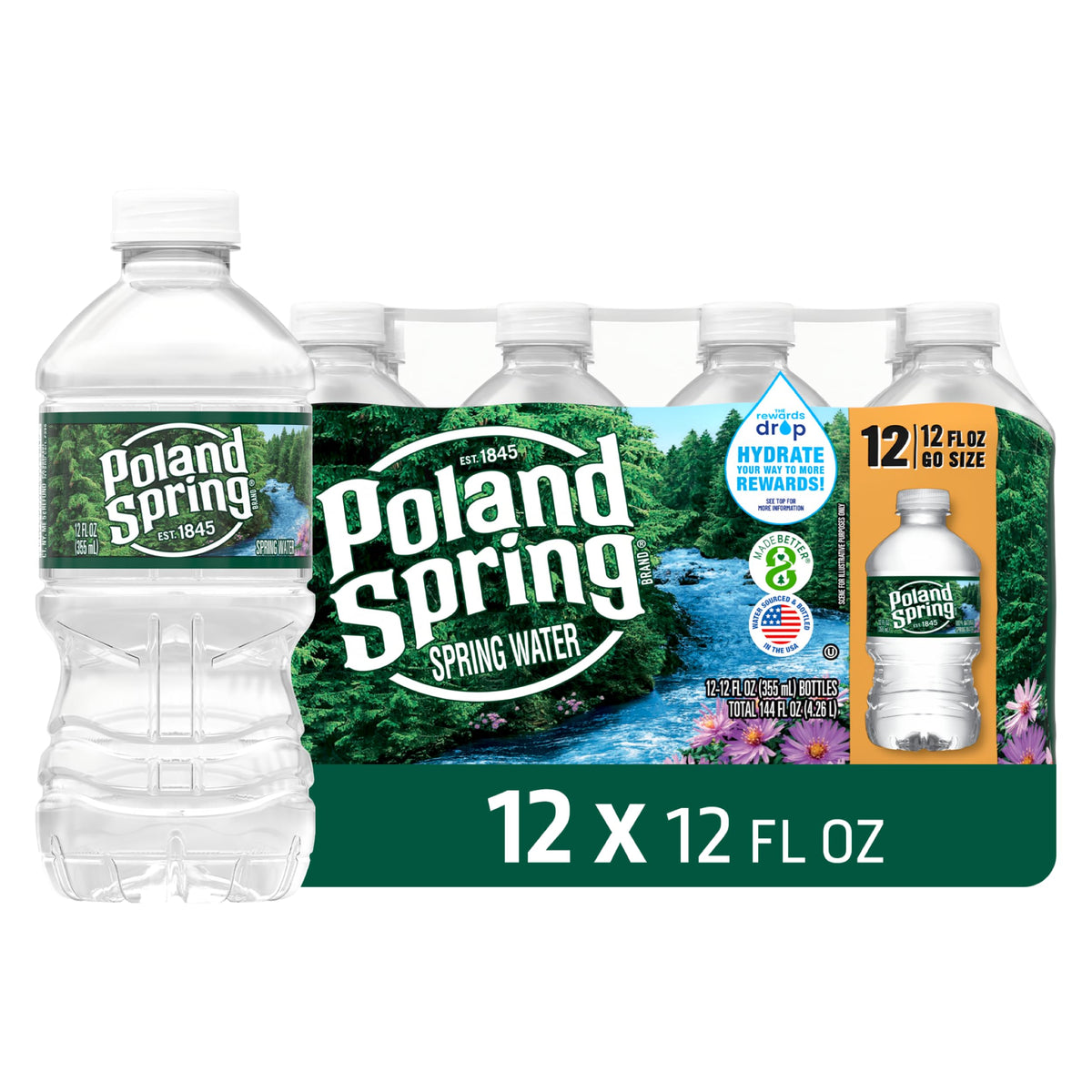 12 Pack Poland Spring 12 oz Bottled Water (OU)