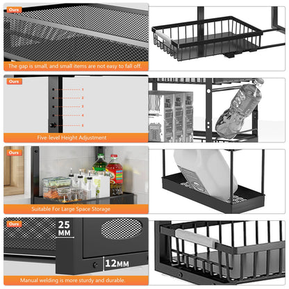 2-Tier Undersink Organizer with Pull-Out Drawers