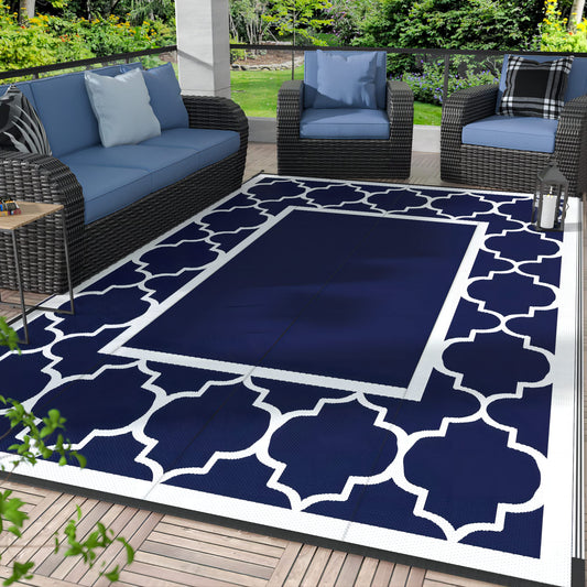 GENIMO Waterproof Outdoor Rug for Patio & Beach