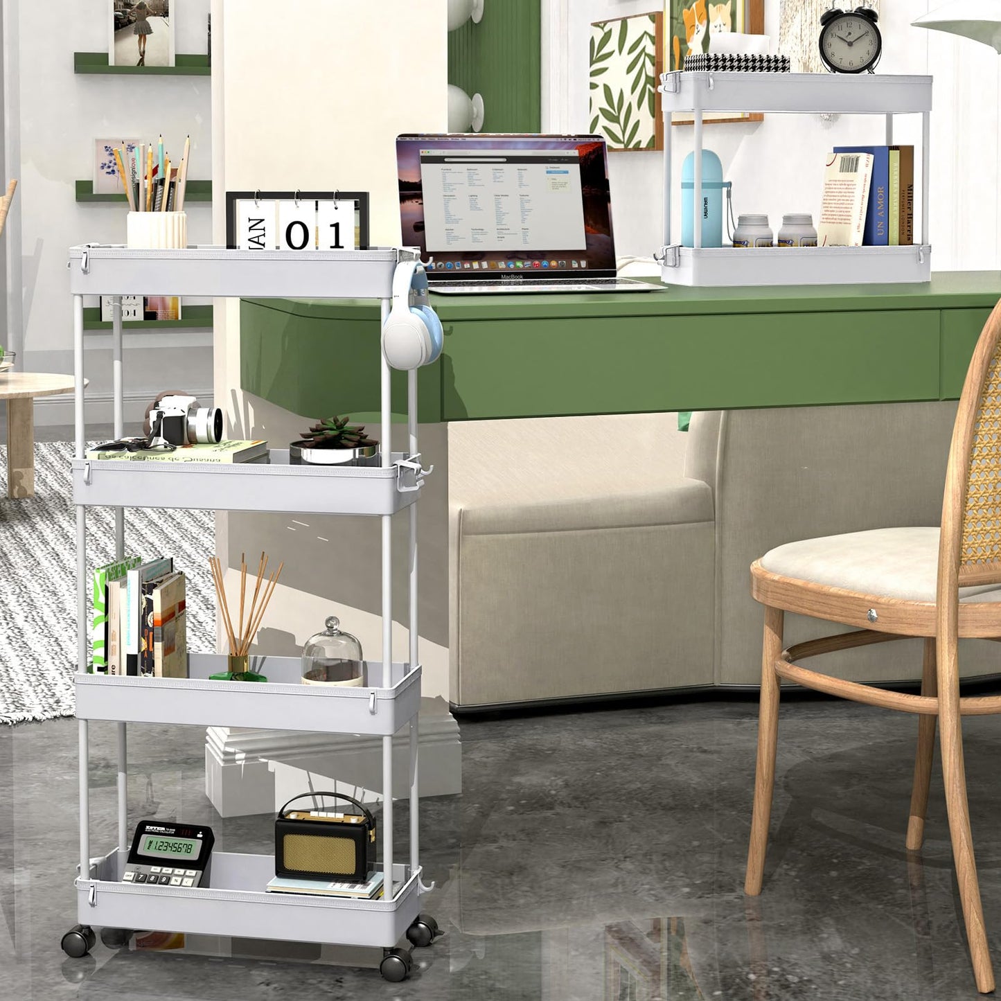 4-Tier Rolling Storage Cart by SPACEKEEPER