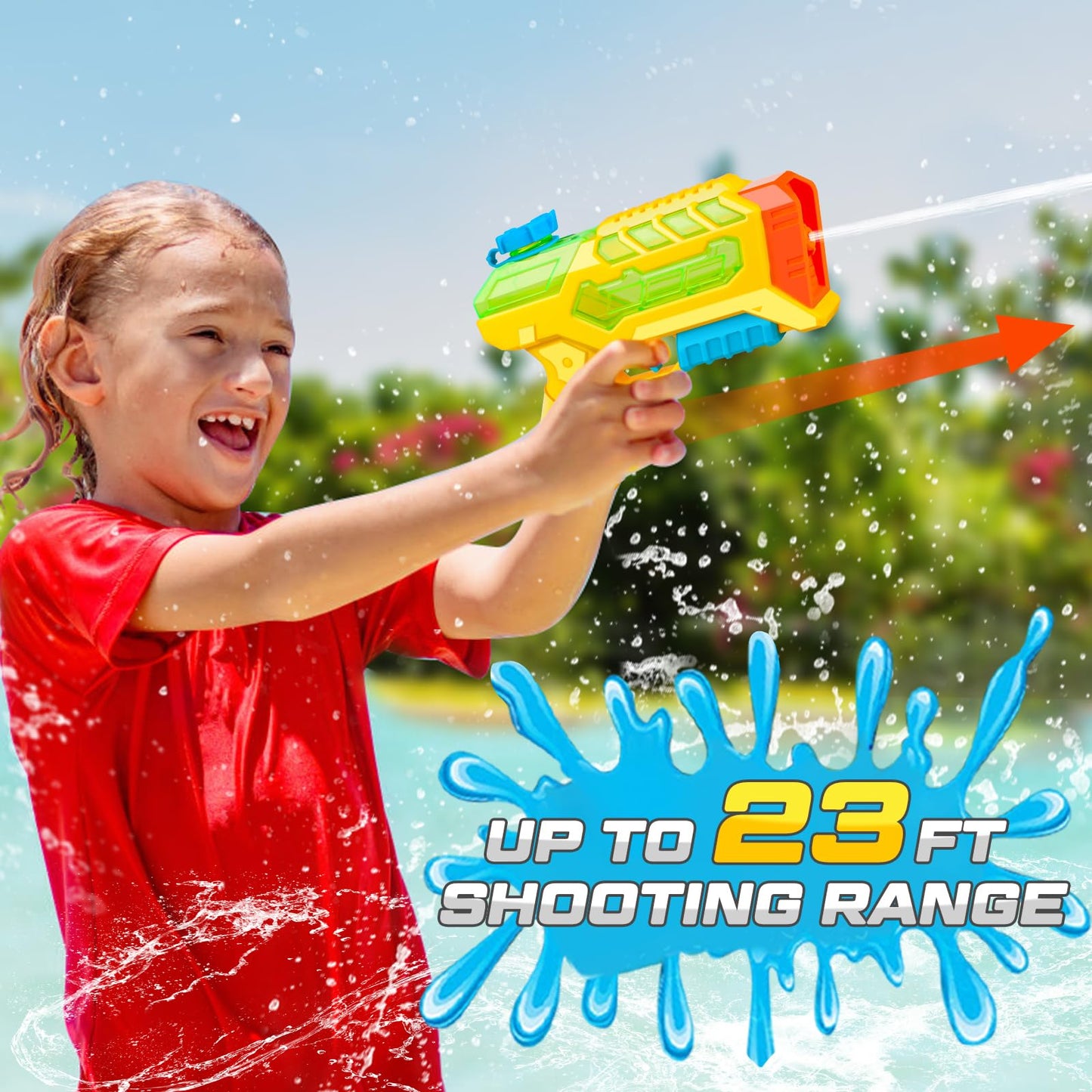 Minutry 4 Packs Water Gun for Kids - Soaker Squirt Guns with High Capacity Long Shooting Range, Super Water Blaster Pool Toys Perfect for Children, Teens and Adults Summer Fun
