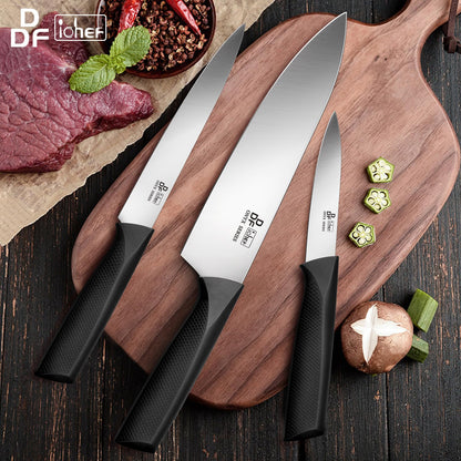 Kitchen Knife Set, DDF iohEF 16 Pieces Knife Set for Kitchen with Block High Carbon Stainless Steel Knife Block Set with Sharpener Ultra Sharp Professional Chef Knife Set for Cutting