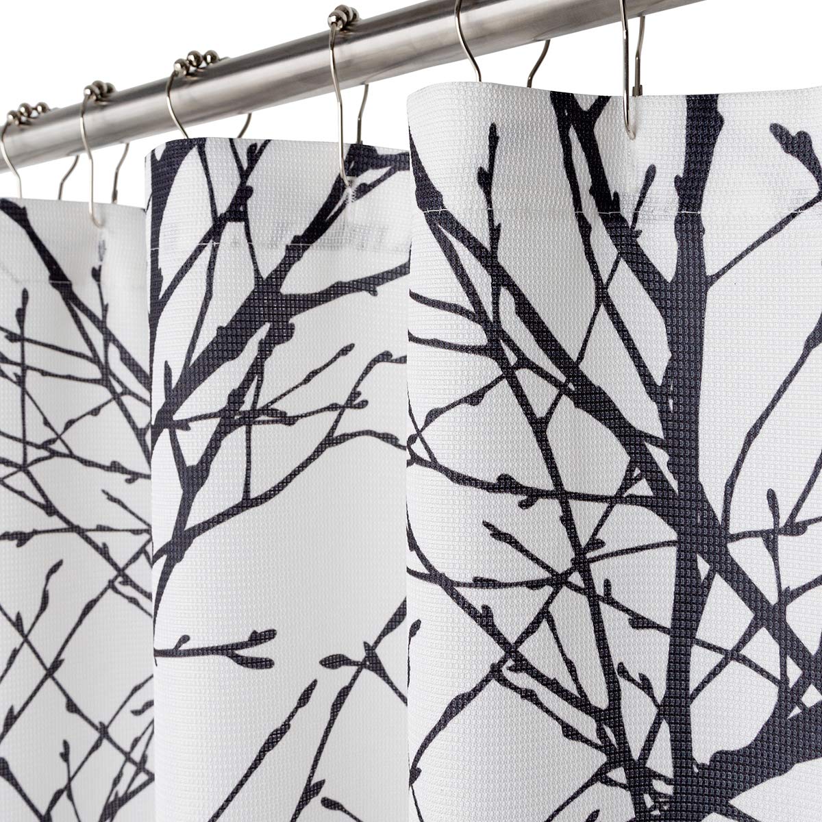 Waffle Weave Shower Curtain with Tree Branch Print