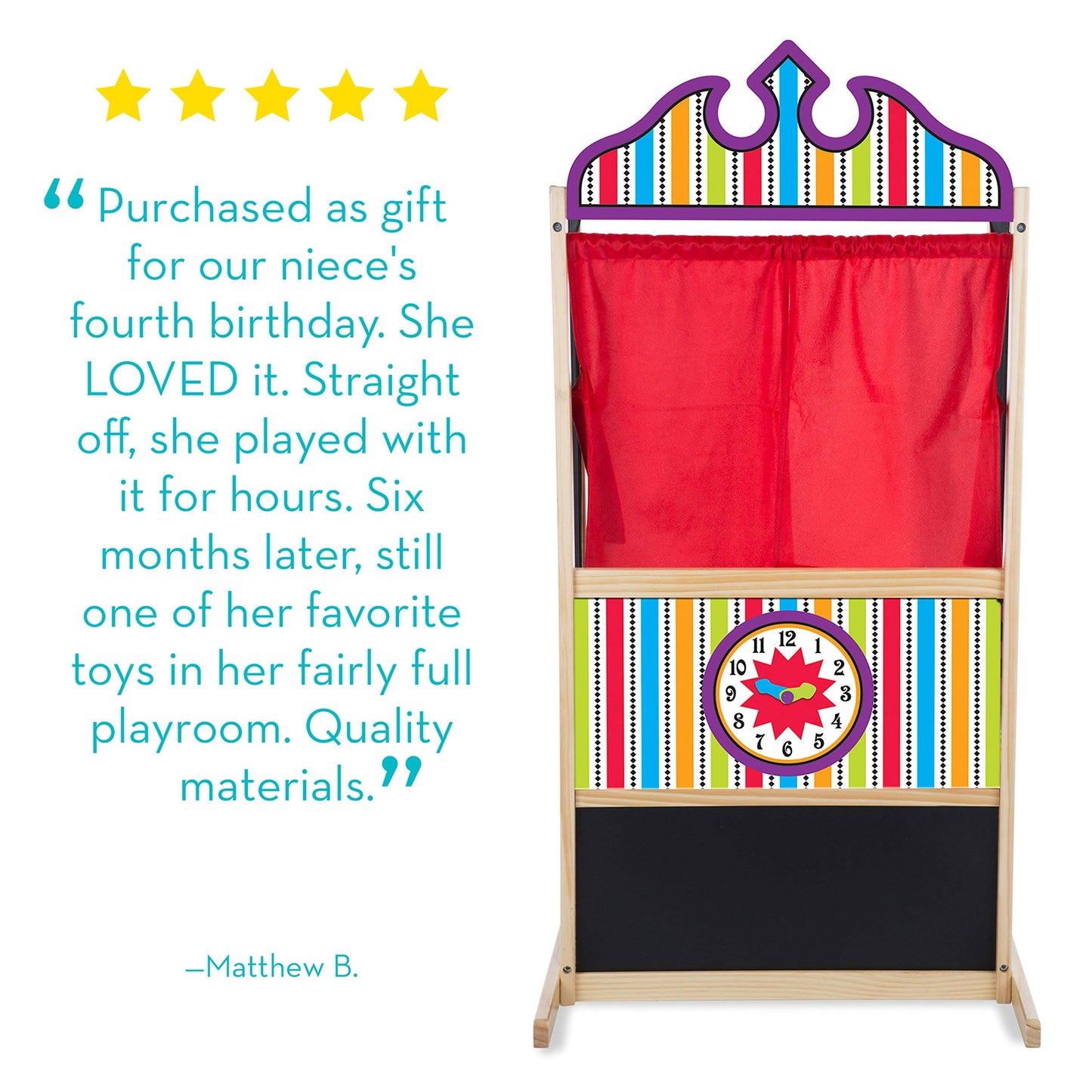 Melissa & Doug Wooden Puppet Theater for Kids