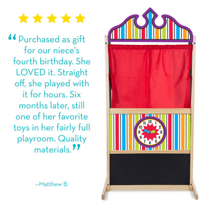 Melissa & Doug Wooden Puppet Theater for Kids