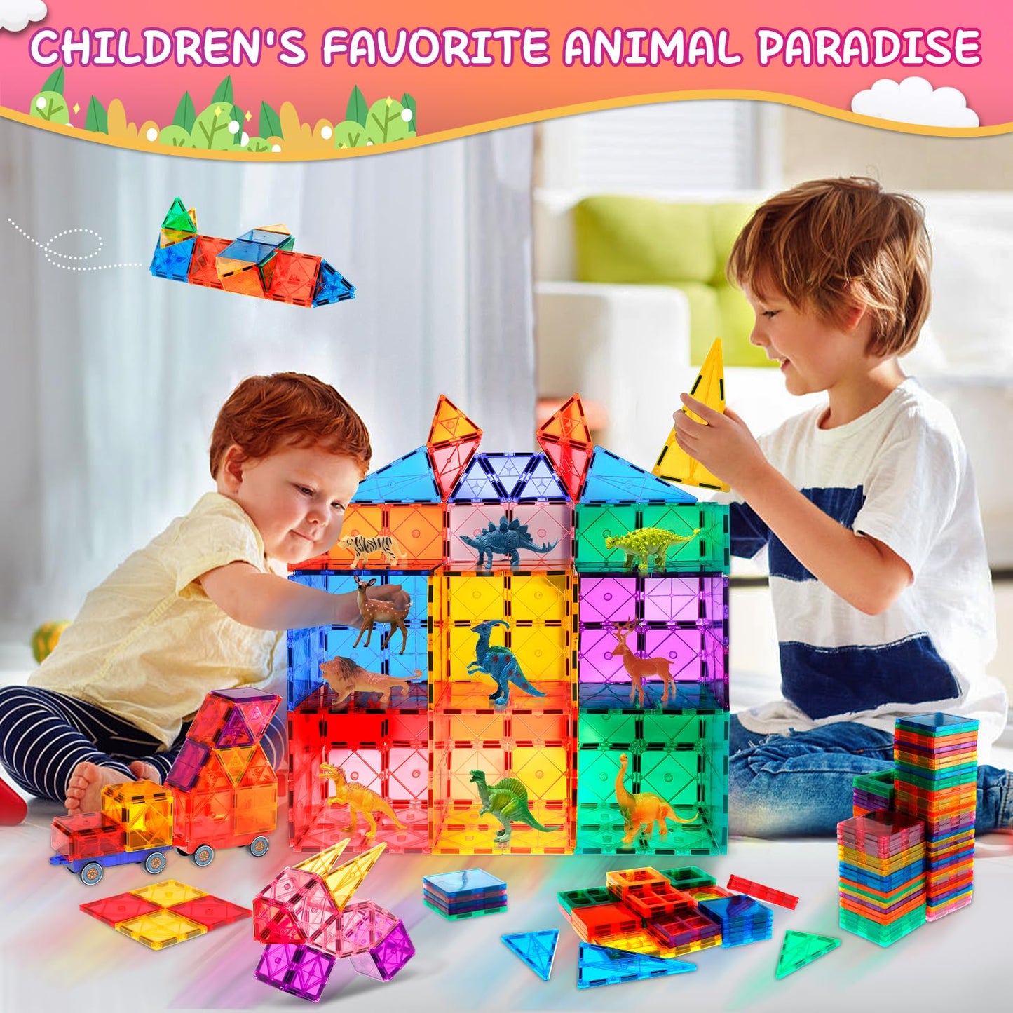 Magnetic Building Tiles for Kids by Lotmey